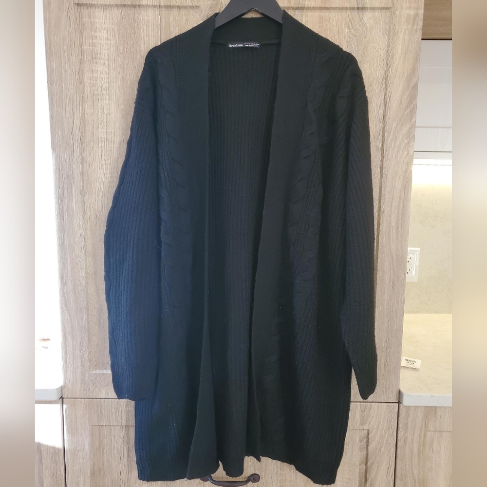 Threadbare Black Cardigan Sweater